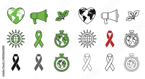 Promote environmental awareness with these essential icon elements