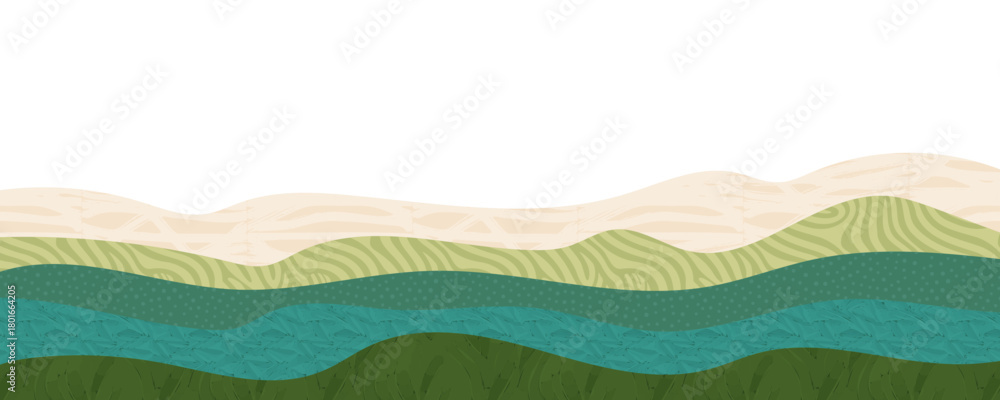 Fototapeta premium Sustainability and environmental green textured background for eco banner. World environment day template. Agriculture horizontal landscape, ecological header layout, rural panorama. Sustain nature