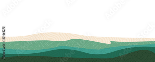 Abstract aesthetic eco green collage banner design. Organic nature shape vector illustration. Agriculture field horizontal vector illustration. Sustainable development concept, World environment day