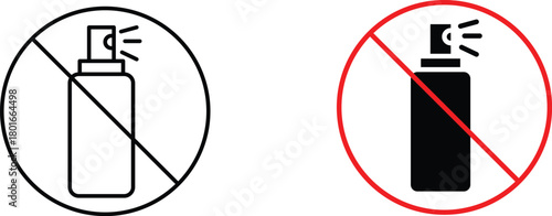 No spray sign  icon vector graphic illustration  with white background flat hand made icon fill icon .