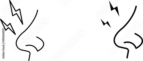 Nose pain  icon vector graphic illustration  with white background flat hand made icon fill icon .