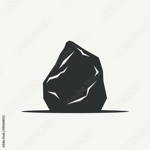 Illustration of a rock, showing rock formation, mineral composition, and geological history. Rock specimen shows solid mineral deposit and rock, showcasing its rough texture and natural color.