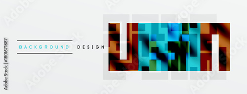 Abstract geometric pattern. Colorful squares create modern design element. Background features vibrant hues, simple shapes.