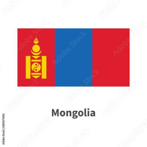 Mongolia flag illustration on white background
