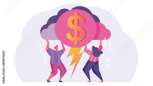 Dramatic cinematic illustration depicting two individuals in a poignant visually striking scene with bold colors and evocative atmosphere suitable for storytelling