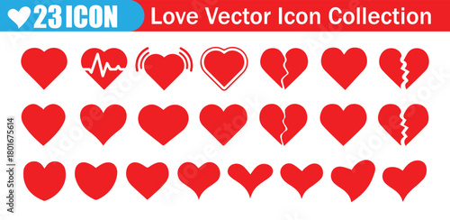 Love icon. Red heart icons set vector. different simple red hearts isolated on white for Valentines day