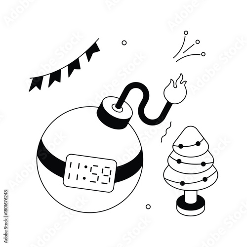 Take a look at this amazing isometric illustration of christmas bomb