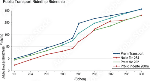 Public transport ridership graph showing trends over time