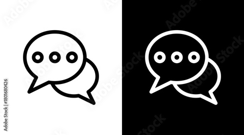 Chat Bubble With Icon Set Design	