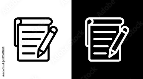 Notepad With Icon Set Design	