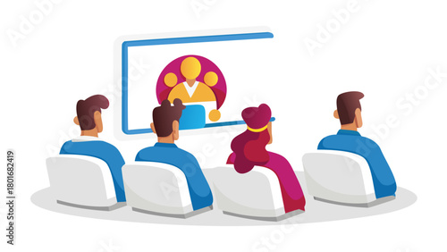 Modern isometric 3d illustration depicting diverse employees working together in a contemporary office environment showcasing collaboration and teamwork