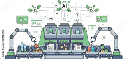 Ai powered automated recycling sorting system with robotic arm