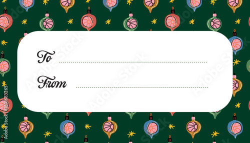 Vintage Christmas ornament gift tag