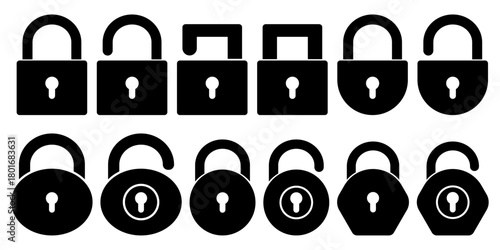 lock security icon vector symbol for privacy protection safe access data safety cyber security concept.