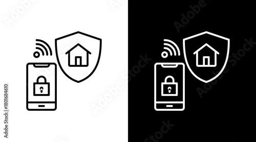 Smart Security  White Icon Set Design