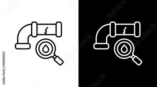 Leak Detection  White Icon Set Design