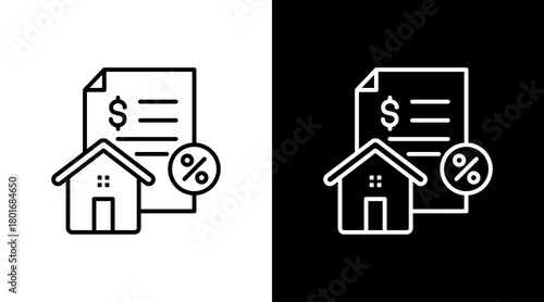 Property Taxes  White Icon Set Design