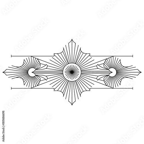 Decorative page separator design on transparent background with elegant patterns