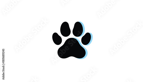 Simple black paw print illustration isolated on white background perfect for pet-related designs and animal themes