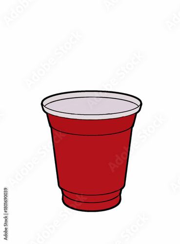 red plastic cup isolated