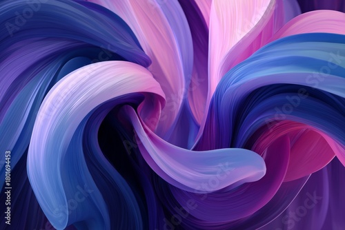 Swirling Colors in a Vibrant Abstract Pattern Showcasing Soft Curves and Deep...