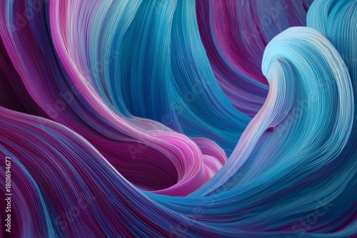 Colorful Abstract Swirl of Paint With Glossy Finish and Water Droplets