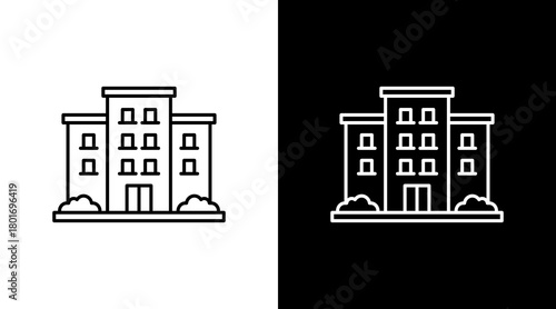 Condominium  White Icon Set Design