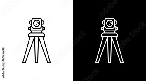 Surveying  White Icon Set Design