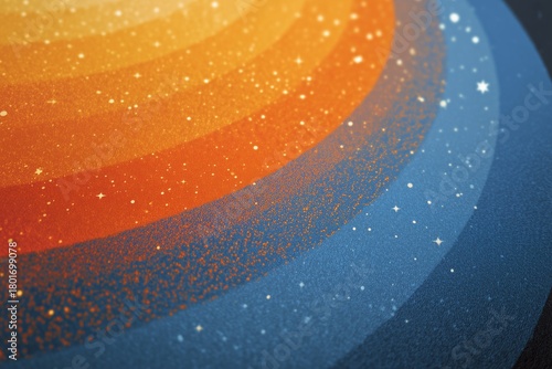 Colorful Gradient of Stars and Waves on a Dark Background, Creating a Cosmic ...