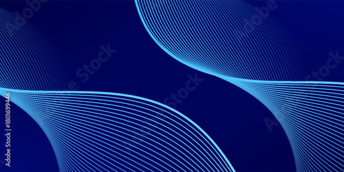 Smooth flow of wavy shape with gradient vector abstract background, dark blue design curve line energy motion, relaxing music sound or technology. abstract wavy line.