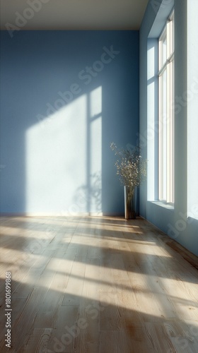 Bright and Airy Interior With Light Streaming Through Open Doors in a Minimal...