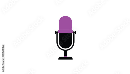 Microphone icon simple flat illustration perfect for podcasting app design and user interface elements isolated on white background