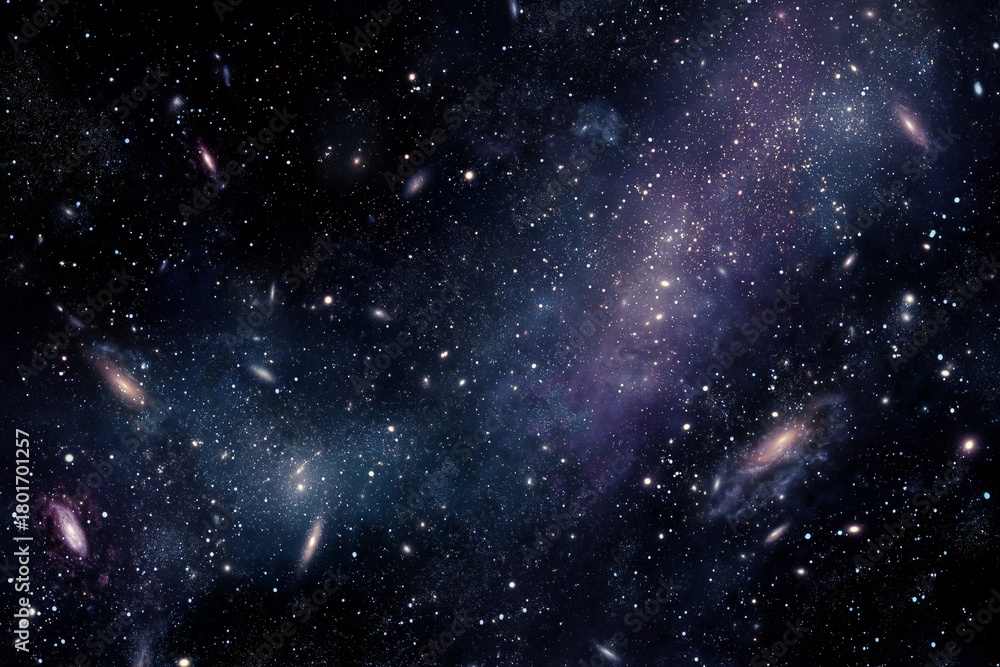 Fototapeta premium Vast Galaxy Filled With Countless Stars and Distant Celestial Bodies