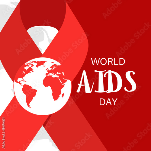 World AIDS Day background design. December 1st, World AIDS awareness and prevention. Vector illustration