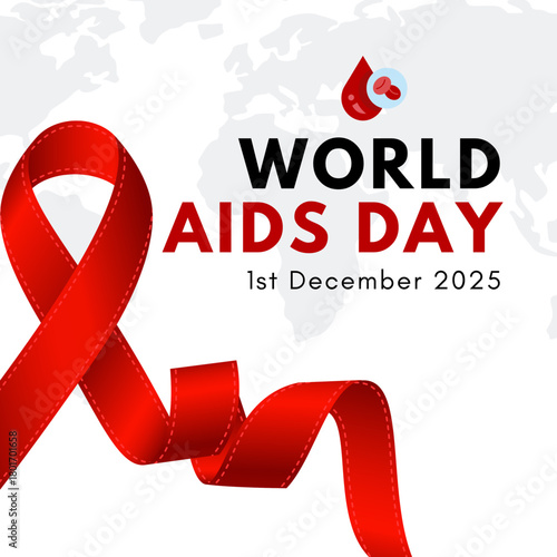 World AIDS Day background design. December 1st, World AIDS awareness and prevention. Vector illustration