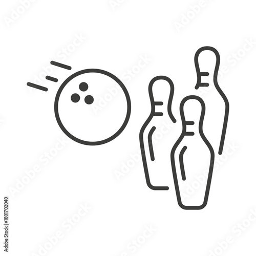 Bowling pins icon linear vector illustration