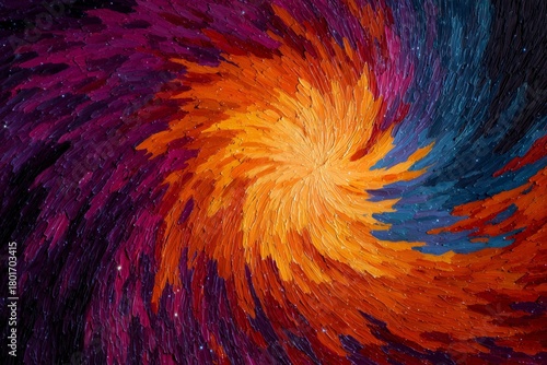 Colorful Swirling Abstract Artwork Displaying Vibrant Hues and Dynamic Motion...