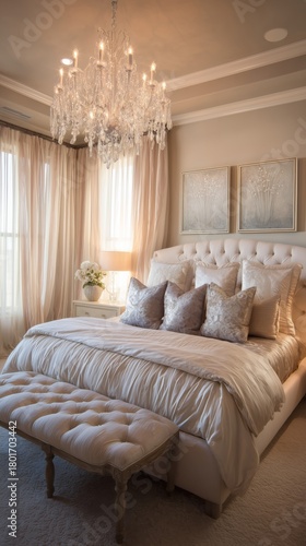 Elegant Bedroom Design With Soft Colors and Luxurious Decor in a Cozy Atmosphere