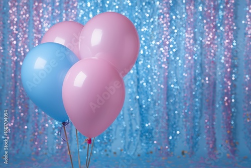 Colorful Balloons Create a Festive Atmosphere for a Celebration With Sparklin...