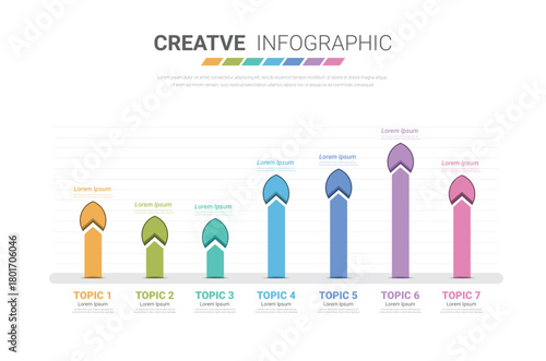 Presentation business concept with 7 steps, Timeline business for 7 day for week, Can be used for workflow layout, diagram, business step options, banner, web design.