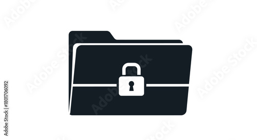 Dark folder icon with a white padlock symbol representing data security and confidentiality