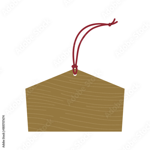 無地の絵馬のイラスト