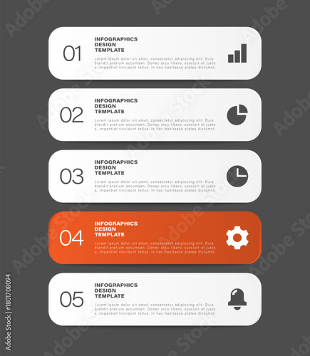 Data visualization layout infographics. Vertical vector template for instructions or reports