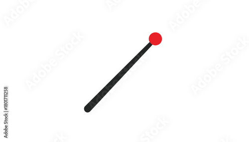 Minimalist matchstick icon simple flat design element isolated on white background