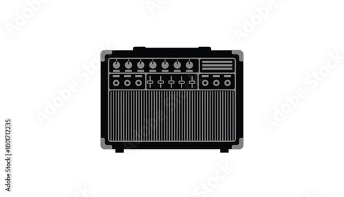 Guitar amplifier illustration flat design perfect for music-related designs and audio equipment visuals