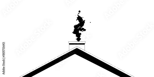 Whimsical Chimney Smoke Sky | Clean, isolated vector art for creative projects.