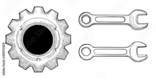 Gears Mechanical Marvel | Clean, isolated vector art for creative projects.