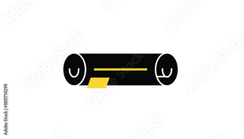 Minimalist air conditioning duct icon flat illustration for HVAC systems isolated on white background