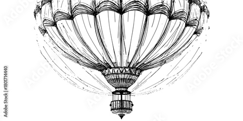 Elegant Hot Air Balloon Ascent | Clean, isolated vector art for creative projects.