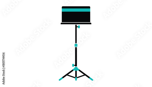 Music stand illustration simple flat design isolated on white background for music education and performance